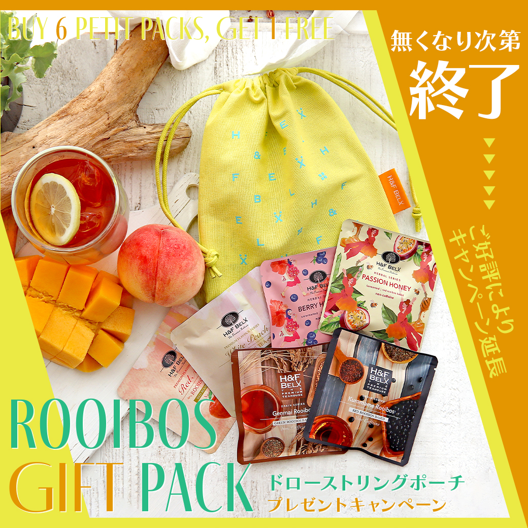 プレゼントキャンペーンルイボスティー6個で巾着プレゼント